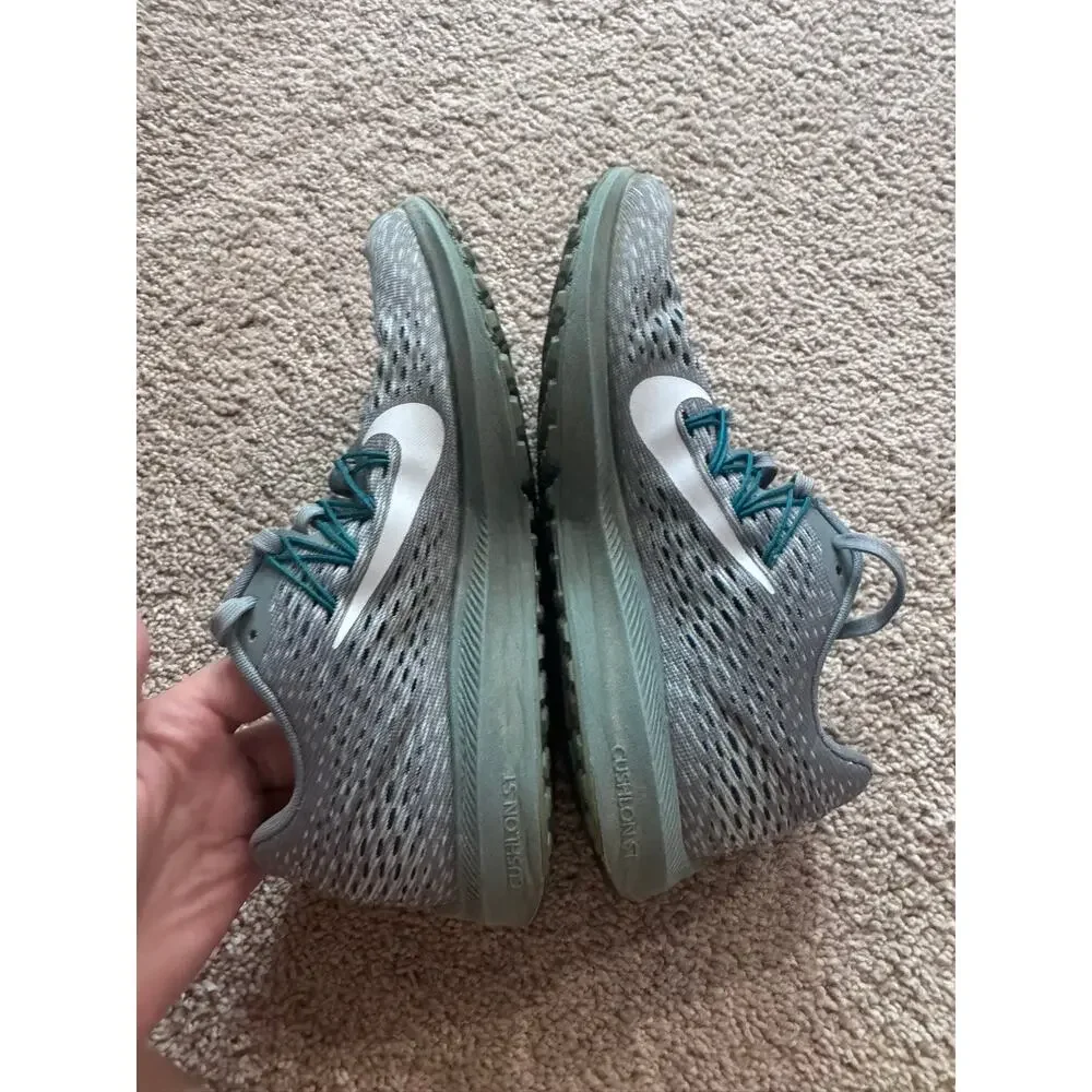 Nike Zoom Winflo 5 Running Sneakers Shoes Women's Size 6.5 Gray w/ Teal & White